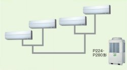 画像1: 東京・業務用エアコン　東芝　かべかけ　同時ダブルツイン　ワイヤードリモコン　一発節電　AKSF22455A　P224（8馬力）　スーパーパワーエコキュープ　三相200V