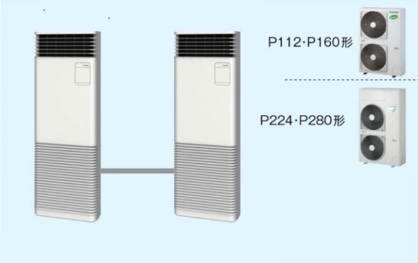 画像1: 東京・業務用エアコン　東芝　床置き　スタンドタイプ　同時ツイン　AFRB11255B2　P112（4馬力）　冷房専用　三相200Ｖ (1)